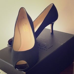 Bruno Magli black peep toe heels